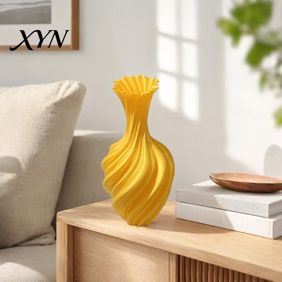 Modern Decorative Vase 3D Printed Spiral Vase, Minimalist Flower Pot for Dry Flowers, Nordic Art Decor Home Shelf, Creative Gift Ideas Structure