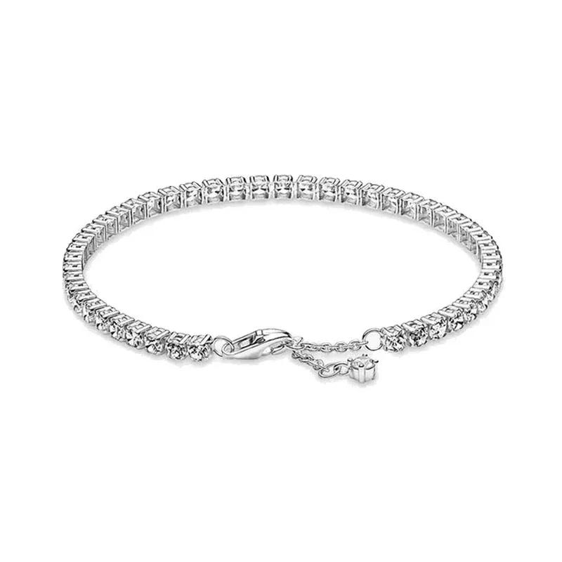 New 925 silver tennis bracelet sparkling crystal luxury women jewelry zircon water bracelet wedding gift