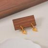 Korean Style Cross Heart Pendant Earrings: Stainless Steel 18K Valentine's Day Studs for Women