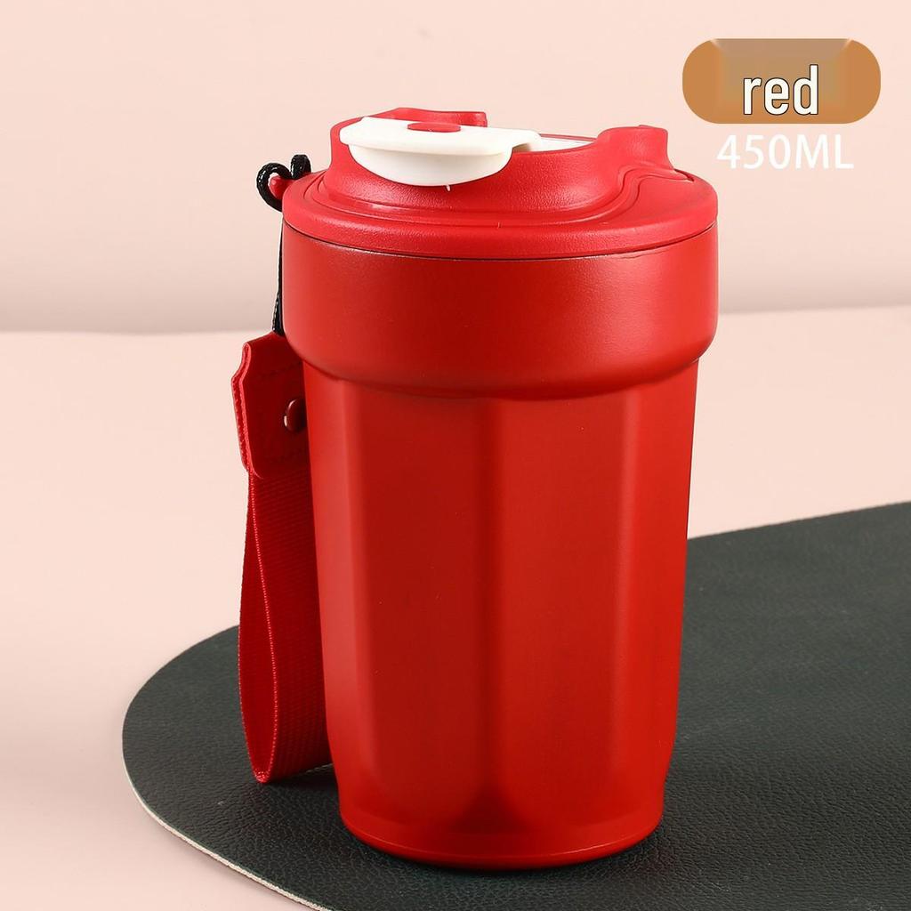 New 316 Stainless Steel Thermos Coffee Cup for Women - Elegant, Double-Layer, Portable, Light Luxury Design