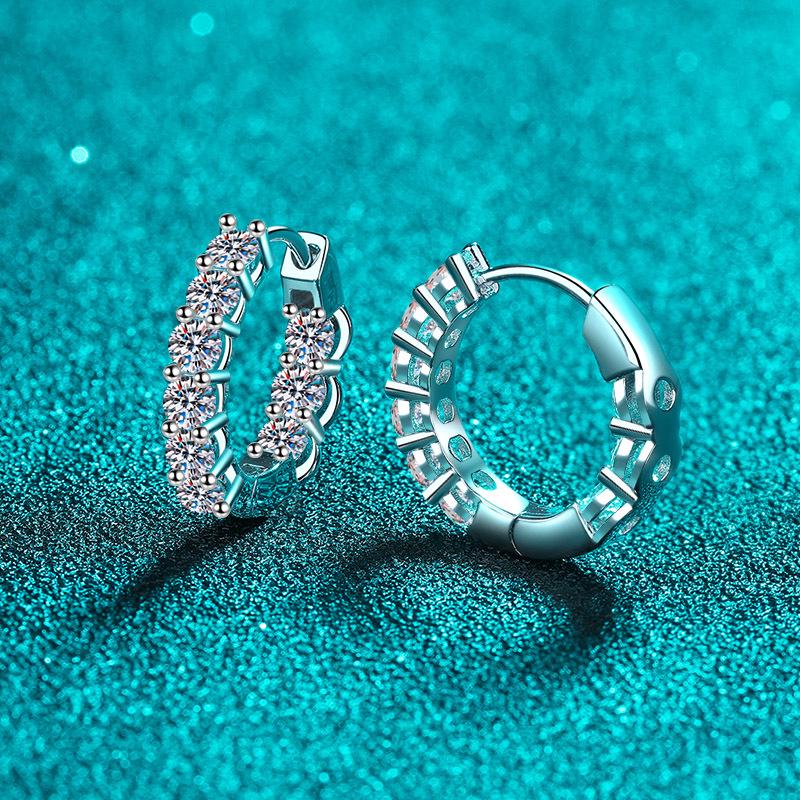925 Sterling Silver Moissanite Earrings: Gold-Plated Ear Cuffs In European and American Style