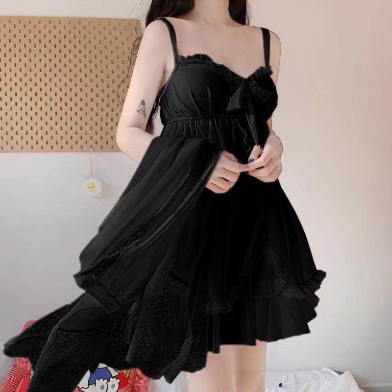 Yaz Seksi Göğüs Pedli Pijamalar Kadın Dantelli Pijama Robdös Gecelik Seti Seksi Gecelik Beyaz Dantelli Gecelik Kadın İç Giyim 1