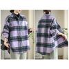DIMANAF 2025 New Autumn Winter Plus Size Women Coats Jackets Loose Casual Outerwear Vintage Lady Plaid Cotton Thick Long Sleeve