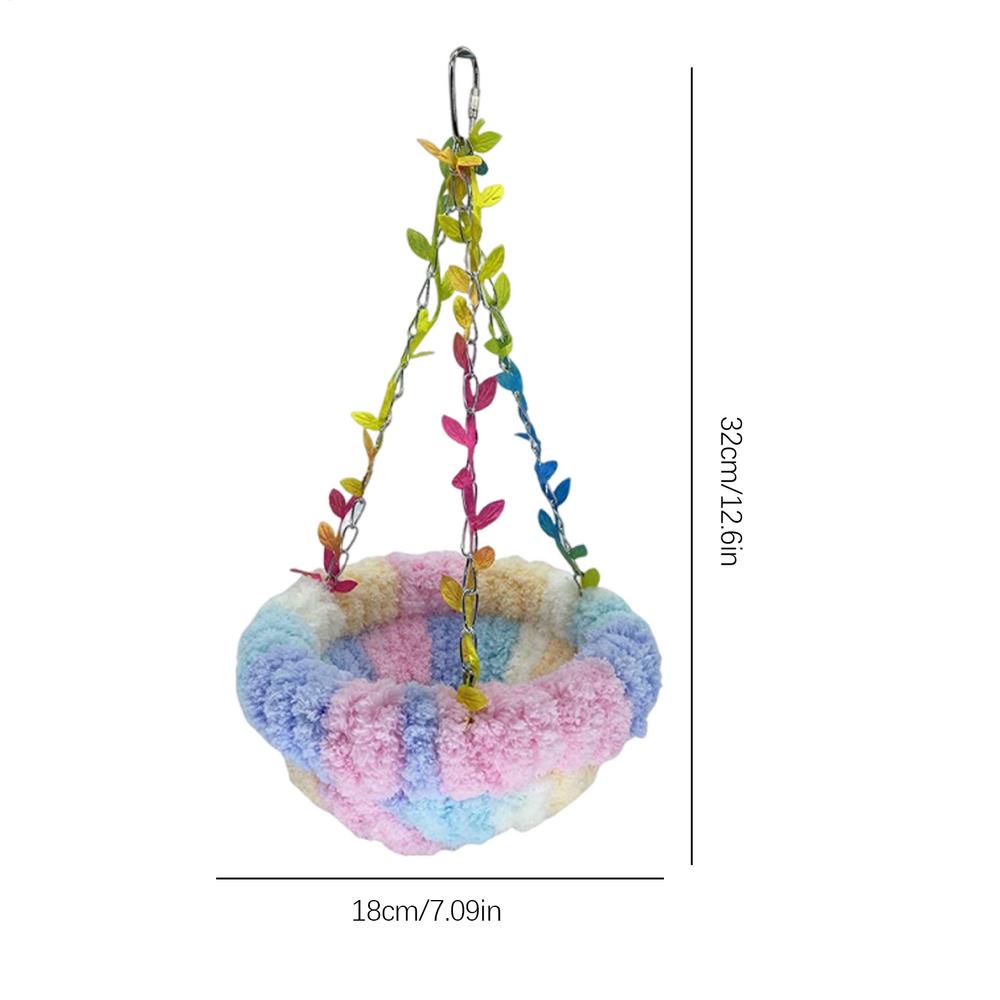 

Bird Bed Lovebird Snuggle Pad Winter Warm Bird Nest House Hammock Finch Cage Plush For Macaw Parakeet Cockatiels Cockatoo S фиолетовый
