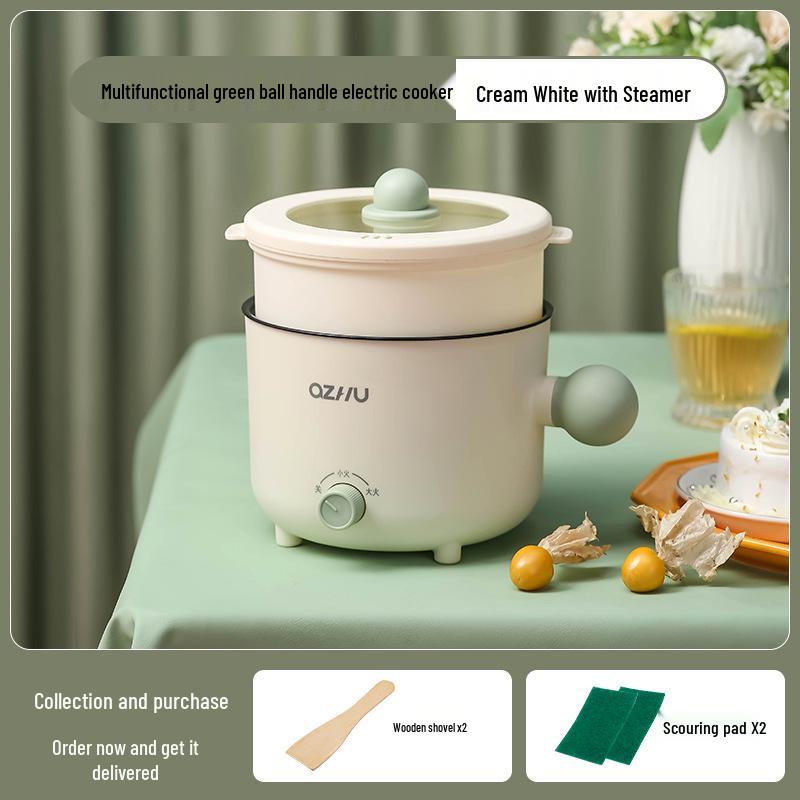 Compact Multi-Function Electric Pot for Dorms - Low Power Noodle Cooker, Non-stick Hot Pot & Grill