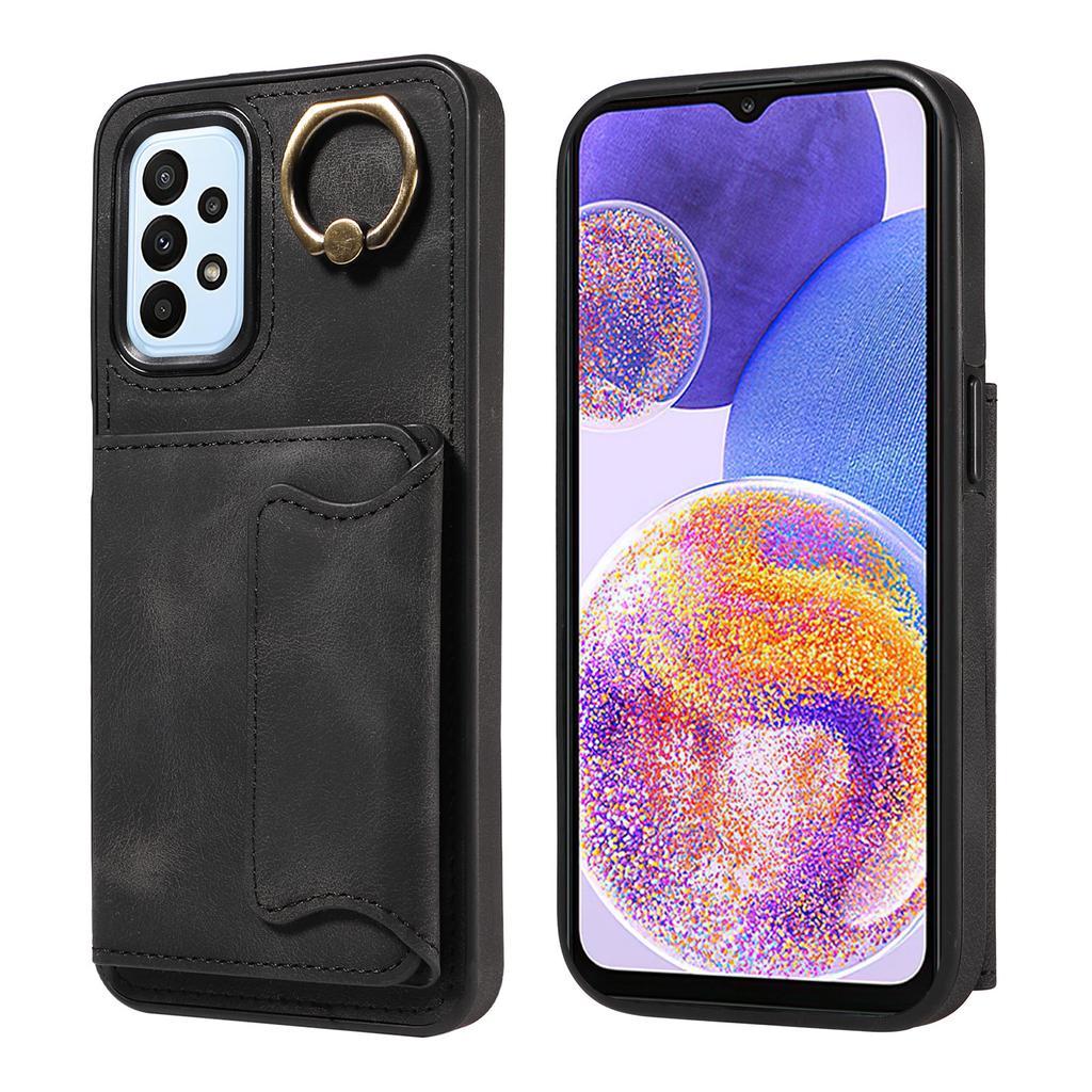 For Samsung Galaxy A23 (4G),Samsung Galaxy A23 5G Ring Bracket Card Holder Slots Cover Phone Case