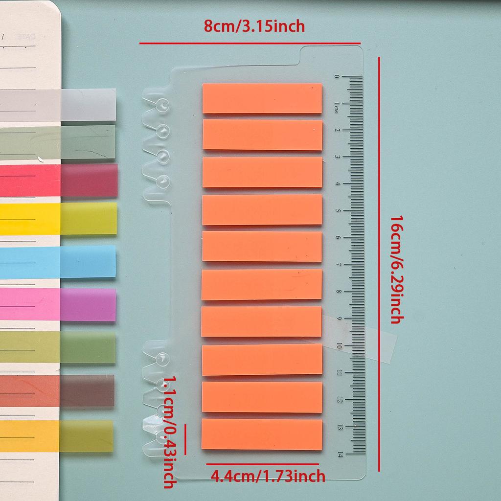 200-3200Sheets Waterproof Sticky Notes, Monochromatic, Plastic Memo Pad with Ruler for School, Office, Student Stationery
