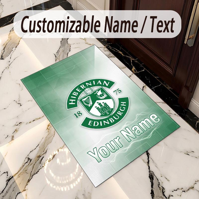 Crystal Velvet Rug Hibernian FC Print Custom Name Text Floor Mat Home Decor