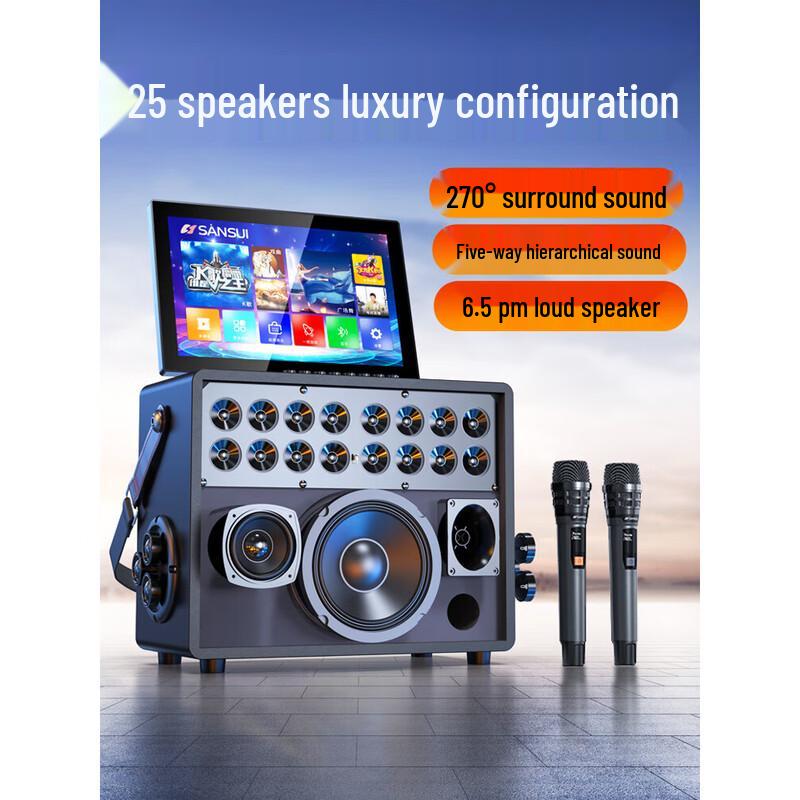 SANSUI Outdoor KTV Speaker with Display CN Plug (adapter Included)
