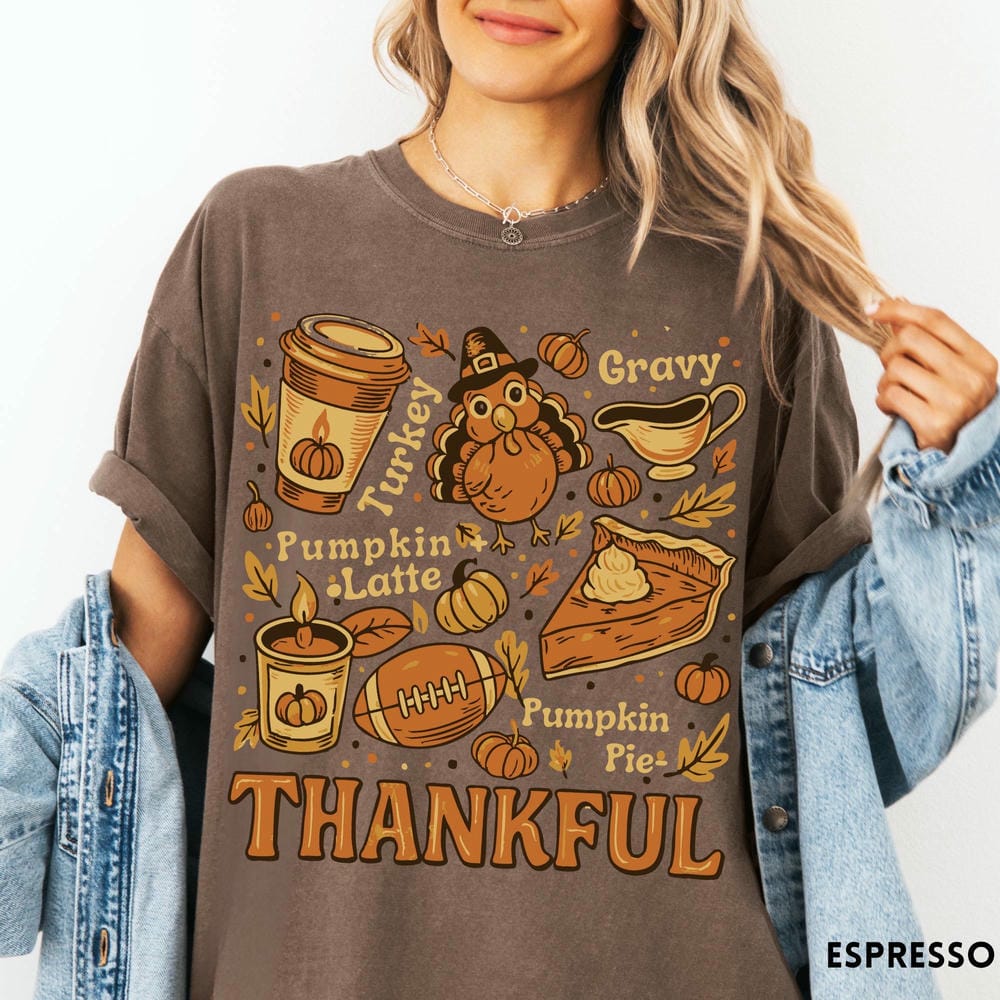 Women Vintage Thanksgiving Comfort Shirt Dark Academia Thanksgiving Fall Graphic TShirt Crewneck Unisex Y2K Top Streetwear