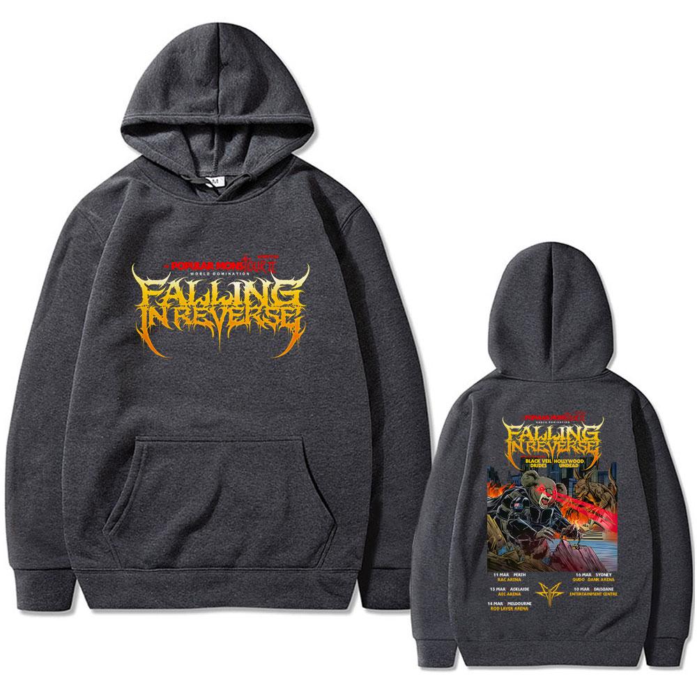 Falling in Reverse Popular Mons Tour II Hoodie Men Women Rock Metal Oversized Streetwear Male Casual Sweatshirts