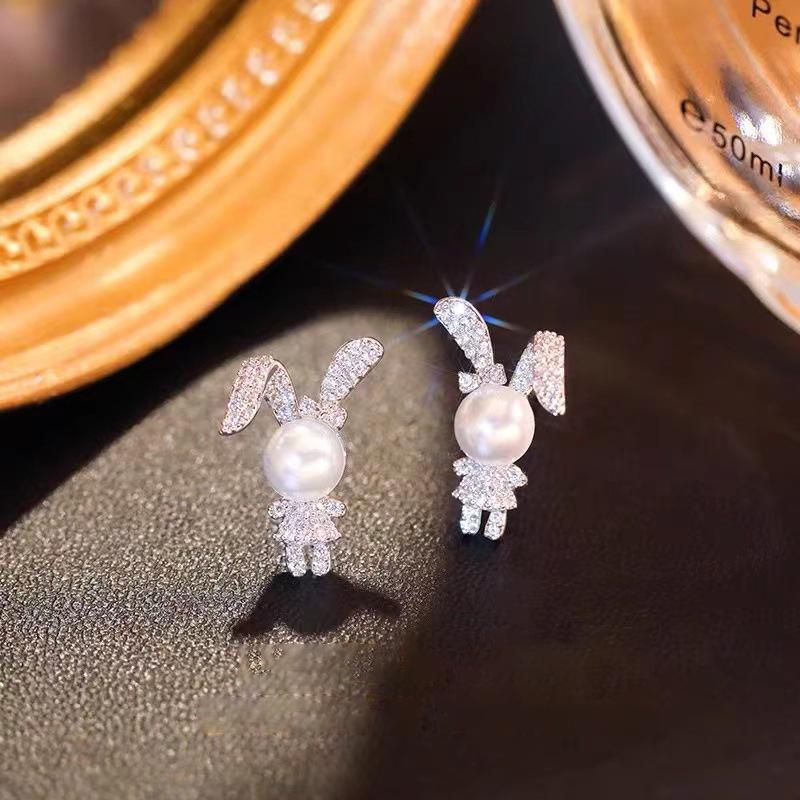Elegant Cute Rabbit Earrings for Women - Versatile, Simple, and Fresh Accessories Inspired by Internet Celebrity Style