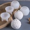 Christmas Ornaments Round Candle Jar Silicone Mold Diy Handmade Relief Snows Berry Ball Plaster Resin Storage Box Craft Molds