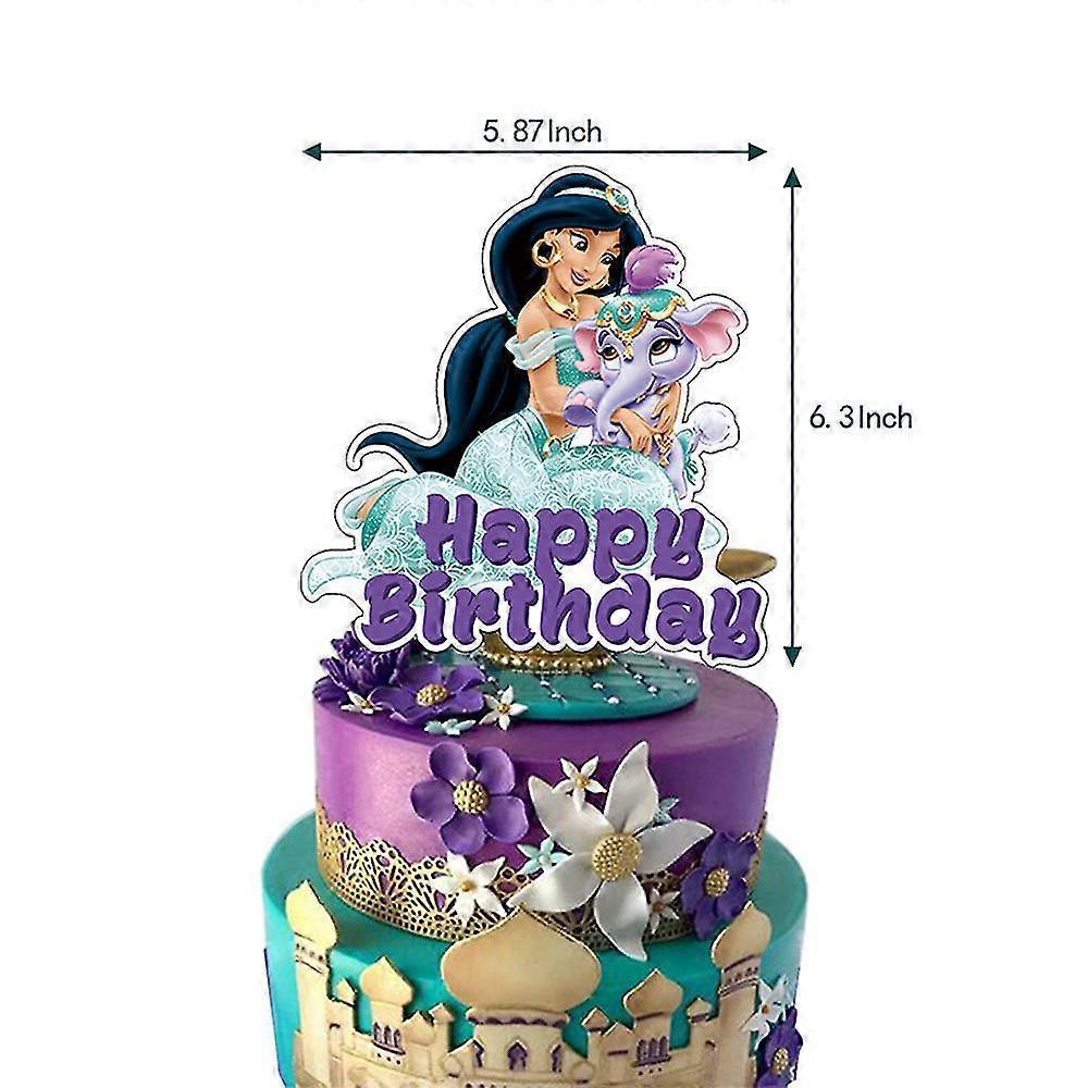 Decorazioni Festa Principessa Jasmine Striscione, Topper, Palloncini, Set Toppers per Torta e Cupcake Regali