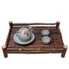 Handmade Purple Bamboo Tea Ceremony Set with Ceramic Tray and Bamboo Mat