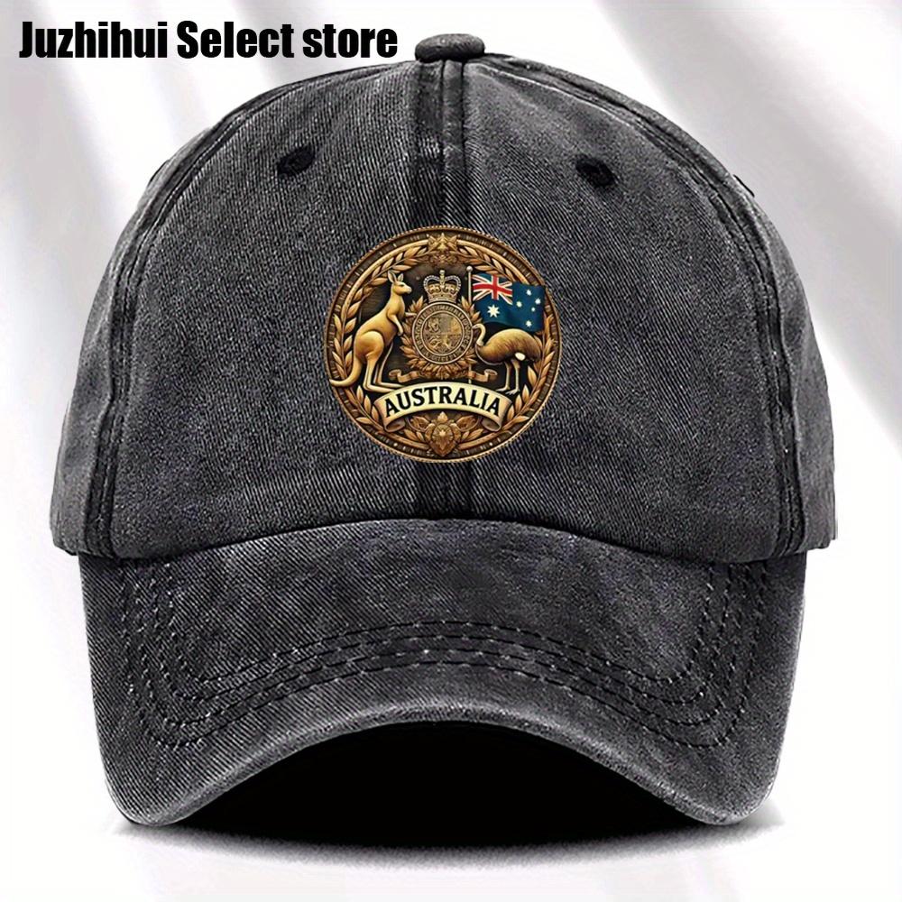 1pc Vintage Australia Sports S Outdoor Fashion Adjustable Distressed Vintage Outdoor Sports with Curved Brim