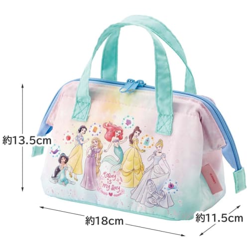 Skater Insulated Lunch Bag, Pouch, Children's Size, For Children's Bento Boxes, Disney Princess 23 KGA0-A