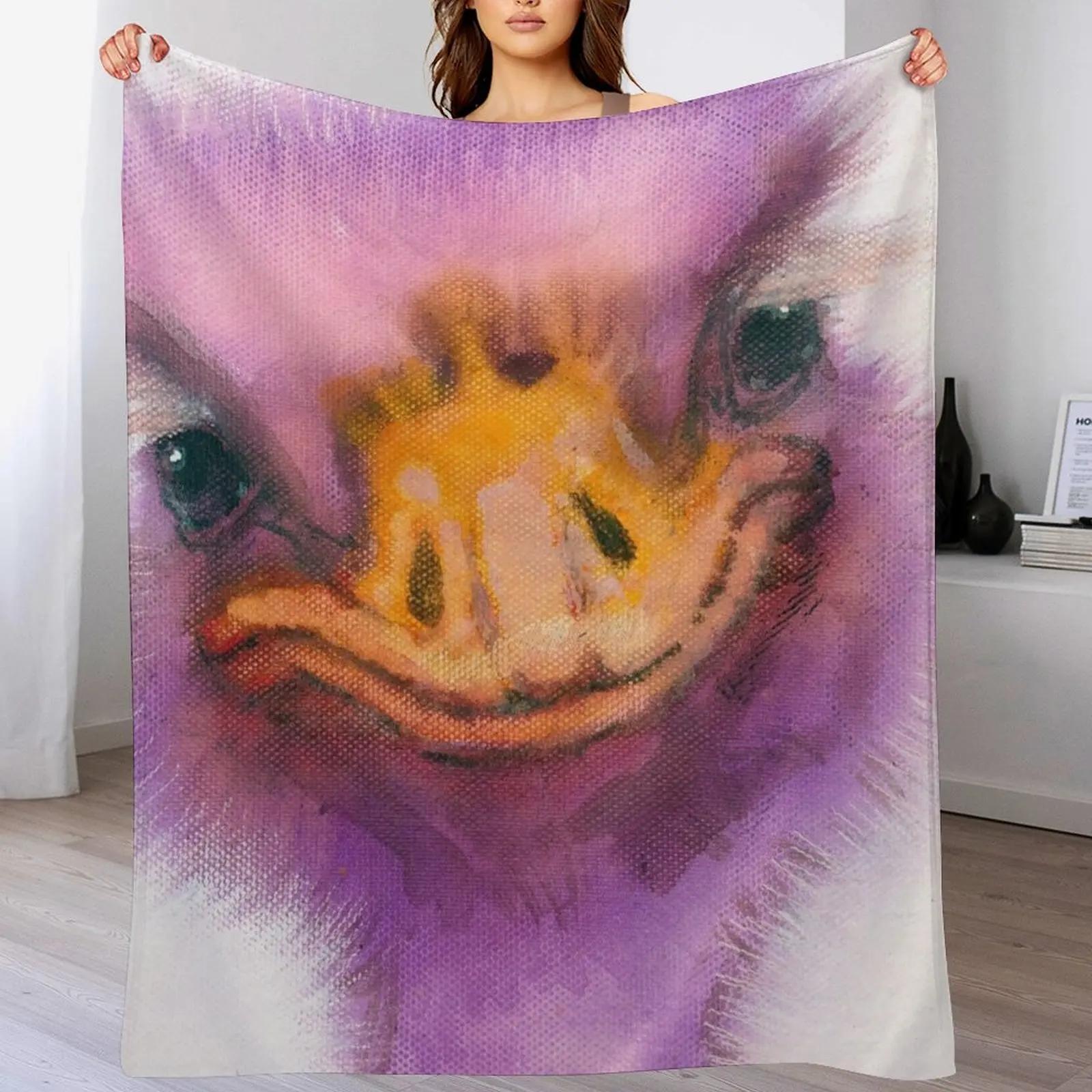 

New Ostrich Throw Blanket All Season Lightweight Soft Blanket for Bed 102x76cm(40x30in)