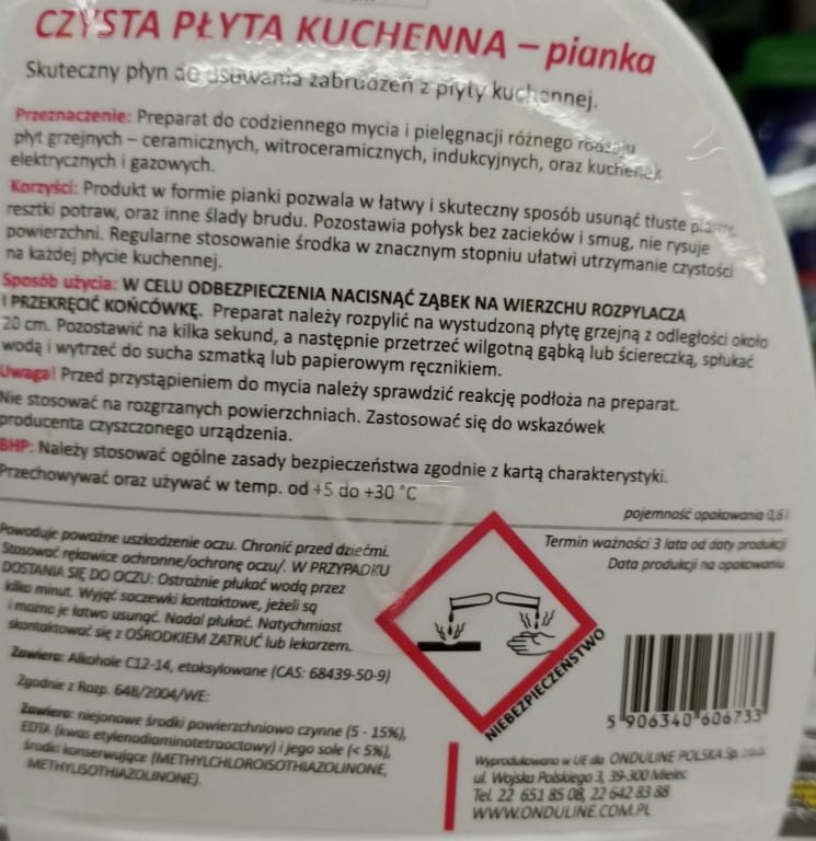 Feda induction cooktop cleaning foam 06l