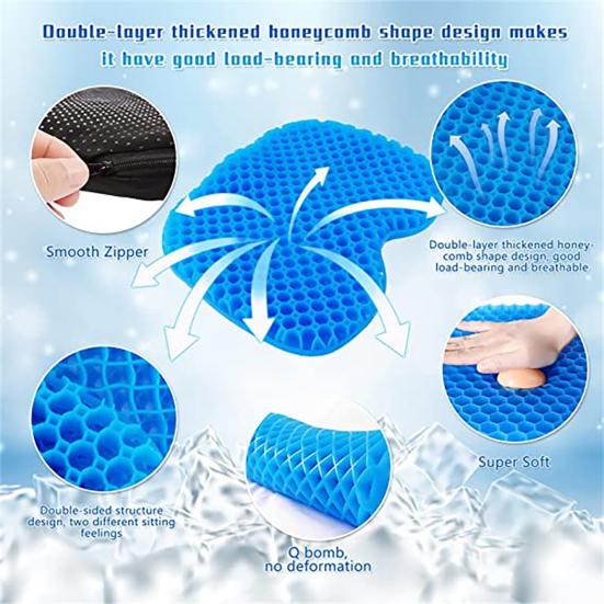 Anti Slip Kayak Seat Cushion Thick Waterproof Gel Seat Cushion Kayak Seat Pad With Non-Slip Cover Inflatable Canoe & Boat Fishing Kayak Accessories