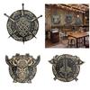 Cultural Wood Wall Hangings Medieval Nordic Portrait Sword Wall Plaques Decors