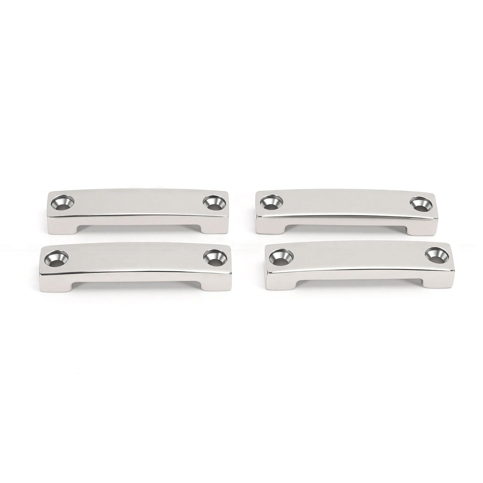 

4pcs Boat Top Strap Pad Eye Footman Loop 42mm Stainless Steel Tie Down Pad Eyes for Kayaks Boat Marine with Screws