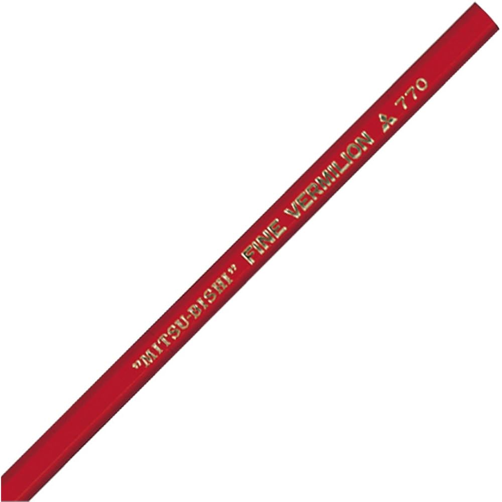 Mitsubishi Pencil Colored Pencils Hexagon 770 12pcs Vermilion K770