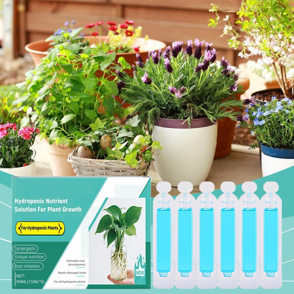 6*15ml Hydroponic Plant Nutrient Solution For Rich Bamboo Green Dill Copper Money Grass Growth Nutrient Solution