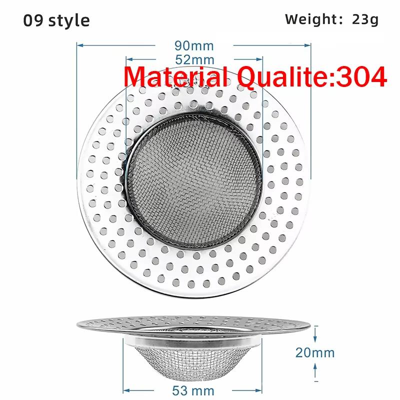 Kitchen Sink Filtration Stainless Steel Mesh Sink Strainer Filtration Bathroom Sink Strainer Drain Hole Filtration Sewer Screen Strainers