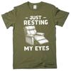 Men's Funny Father's Day Just Resting My Eyes T-shirt Humorous Gifts Grandpa Tee
