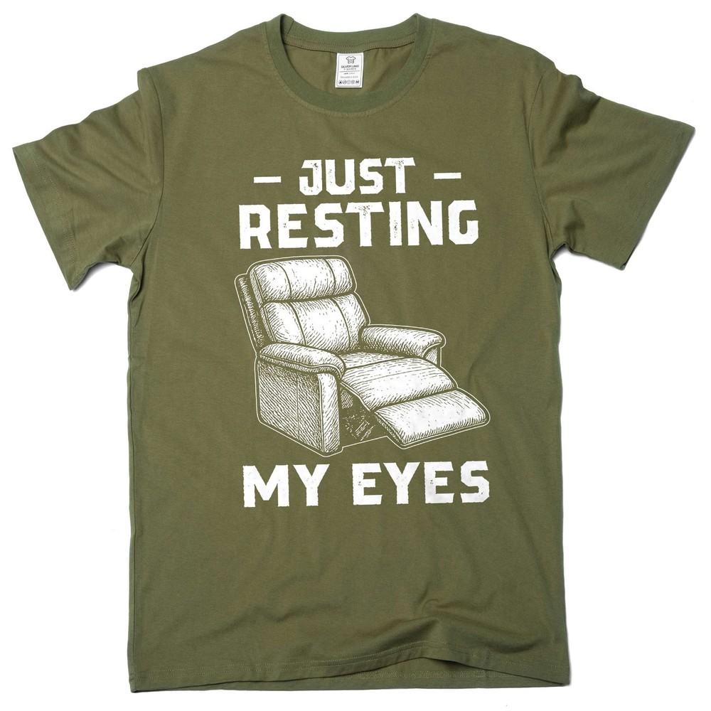 Men's Funny Father's Day Just Resting My Eyes T-shirt Humorous Gifts Grandpa Tee