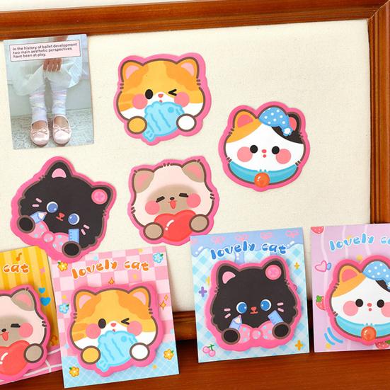 3Pcs Cat-Shaped Note Pads Set Cute Cartoon Memo Pads for Students Office Strong Adhesion Thick Paper Practical Note Stickers for Reminders Journaling