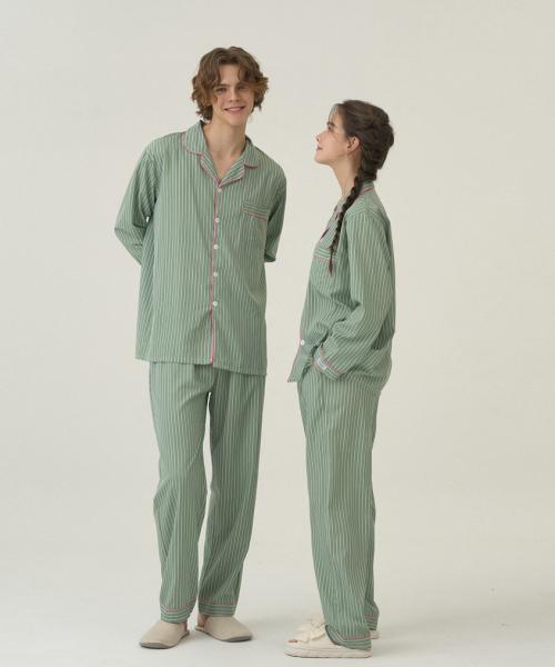[Dossy] [2PACK] Silk-Fit Wednesday Long Sleeve Couple Pajama Set [Shipped from Korea] 100% Authentic