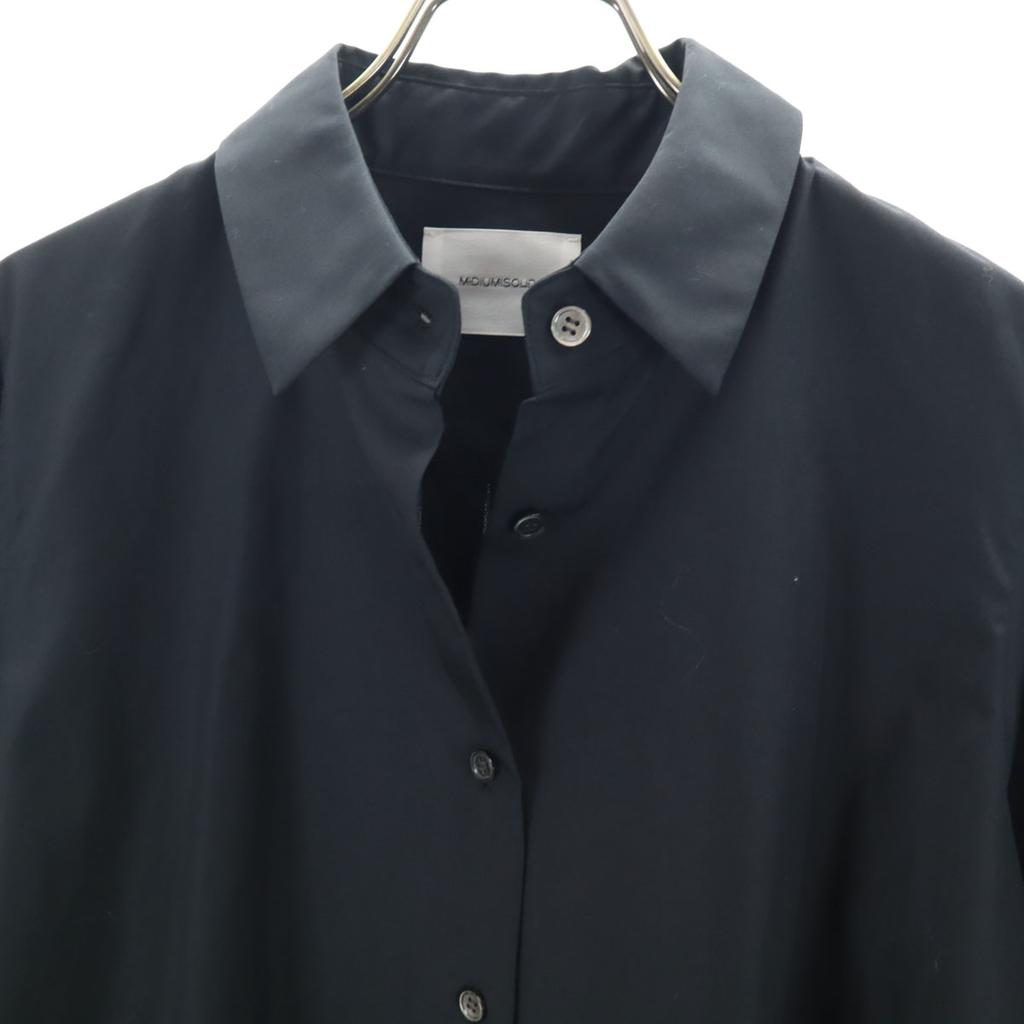 MIDIUMISOLID Made In Japan Long Sleeve A Line Shirt Black Women Used