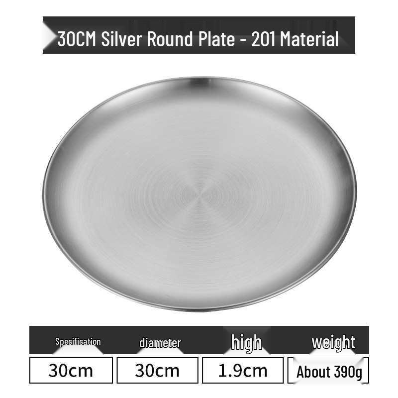 Gold Round 304 Stainless Steel Korean BBQ and Cake Tray