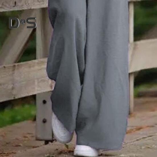 Damen-Jumpsuit, kragenlos, Spaghettiträger, rückenfrei, ärmellos, locker, weites Bein, volle Länge, Overall, lässiges Alltagsoutfit