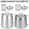 Oil Filter Pot Stainless Steel Oil Storage Can with Filter Lid and Frying Basket Oil Filter Tank Grease Container Kitchen Tool