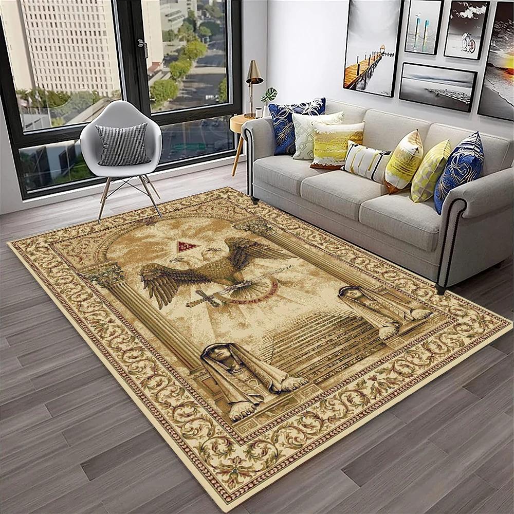 Masonic Freemasonry Illuminati Ring Carpet Rug for Home Living Room Bedroom Sofa Doormat Decor,Kid Area Rug Non slip Floor Mat