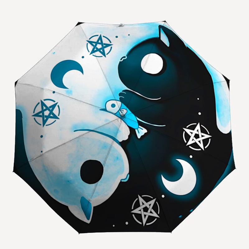 

1pc Yin-Yang Automatic Open/close Folding Umbrella, Compact Portable Travel Umbrella, Perfect Birthday/Christmas yy250806227