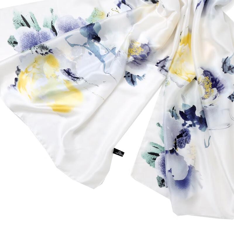 Aisiya Lan Elegant Floral Long Silk Scarf