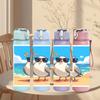 1PC Seagull On Beach Coast Scenery Print 750ml Color Plastic Sports Water Bottle Leakproof Flip Straw Lid Suitable for Sports Office Home Use
