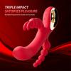 3 in 1 Rabbit Vibrator Women Dildo Sex Toys G-Spot Vaginal Orgasm Masturbator Anal Plug Clitoris Nipple Stimulator Adult Insert Masturbation Supplies