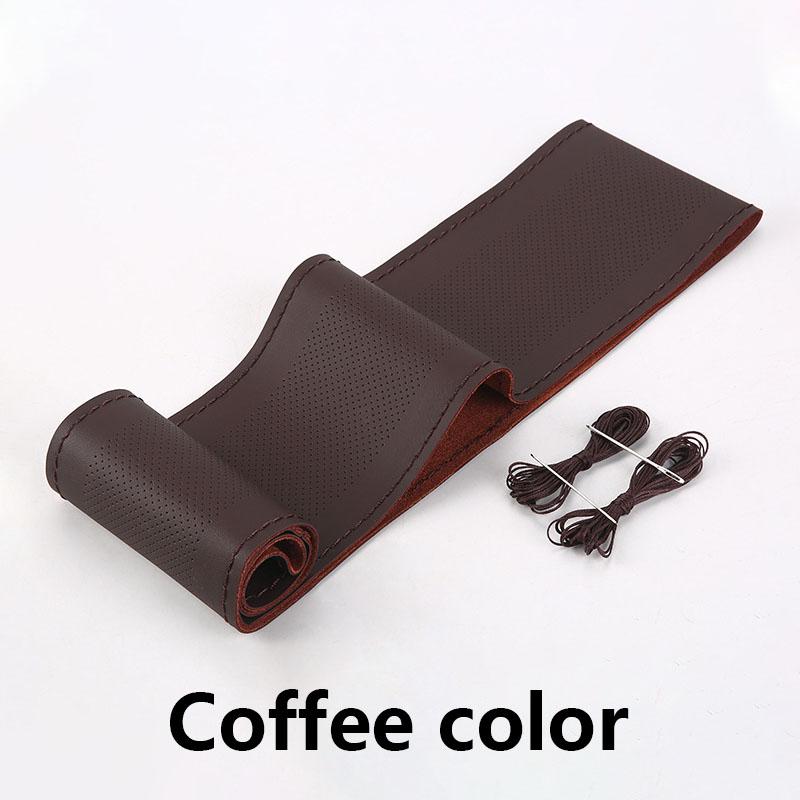 38 cm Auto-Lenkradbezug, Nadeln und Flechtfaden, Kunstleder-Flechtbezug, DIY, weich, rutschfest, Auto-Innenraum