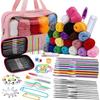 Y5JC Crochet with Yarn Set Crochet Accessories Include Ergonomic Hook Knitting Needle