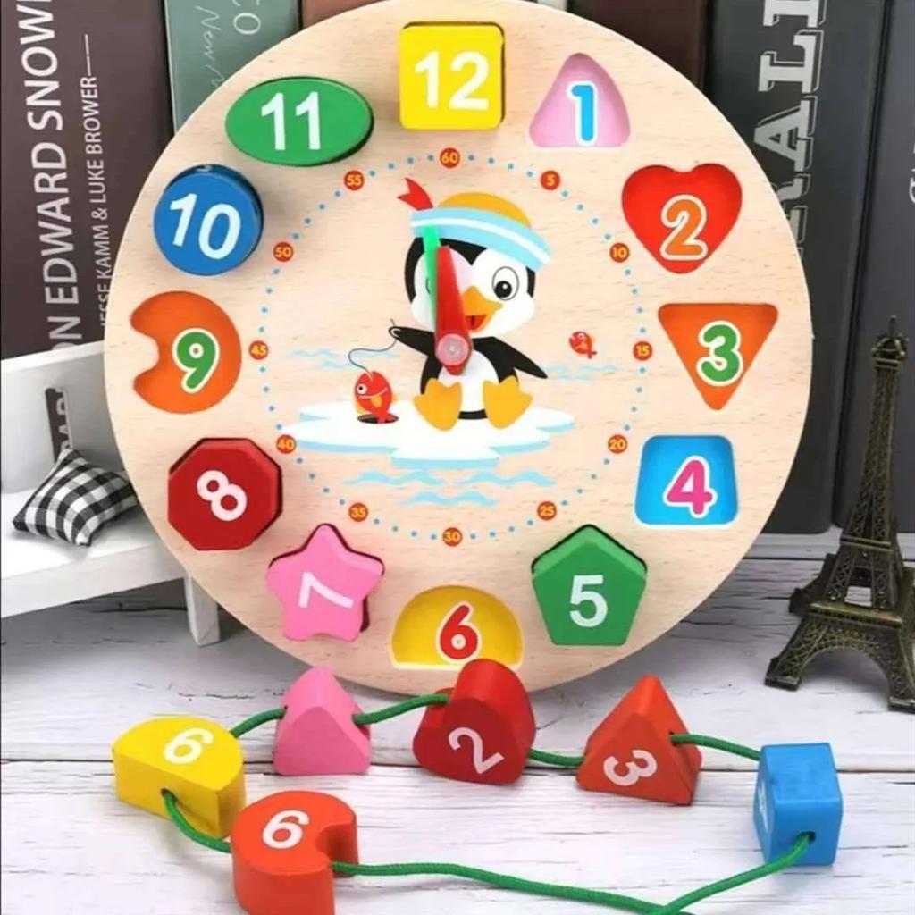 Montessori Style Toy Wooden Construction Bricks Early Educational Learning Playthings Colour Shape Match Children Puzzle Playthings For Kids Boys