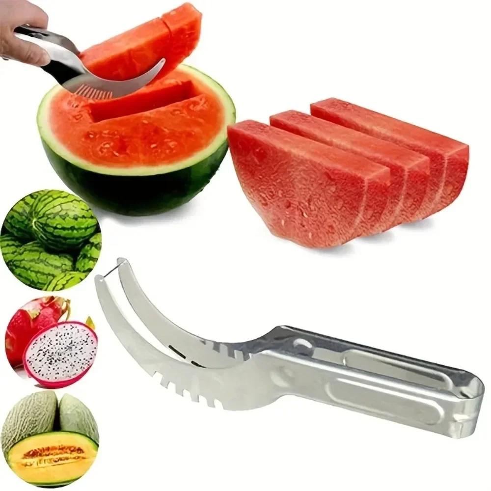 Wassermelonenschneider Edelstahl Artefakt Salat Obstschneider Schneidewerkzeug Wassermelonenentkerner Küchenzubehör Gadgets