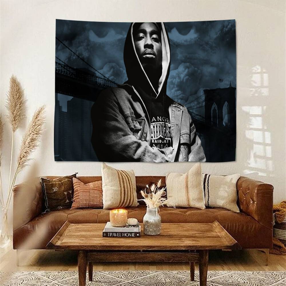 2PAC Tupac 3D Printed Cartoon Tapestry Wall Hanging Decoration Household Home Decor