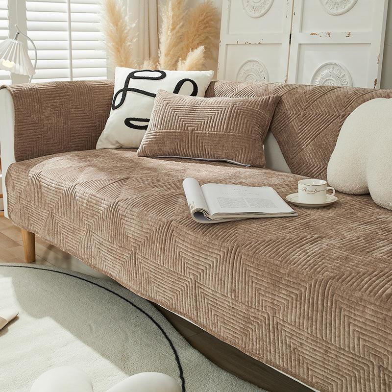 Sofa Cushion Universal In All Seasons, Nordic Simple Non-Slip Sofa Cover, Backrest Towel Cover, Chenille High-End Seat Cushion