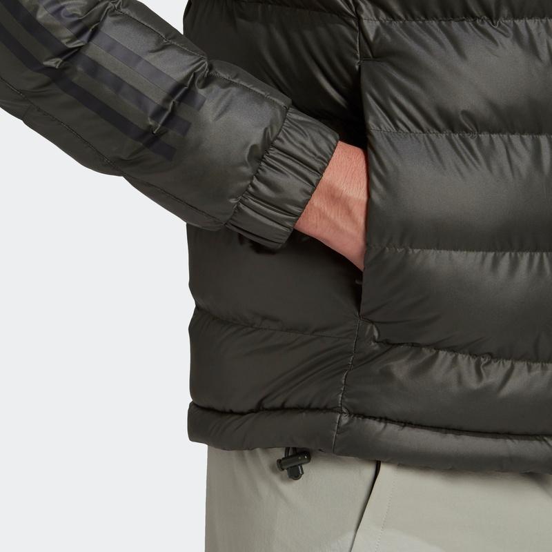 adidas Casual Sports Warm Logo Hooded Cotton Jacket Men Jacket Dark-Earth-Brown GK0640