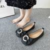 Women's Spring 2025 New Spring and Summer Square Head Shallow Mouth Single Shoes Soft Soles Versatile Work Shoes Work Flats